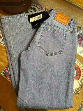 NWT Versace Lavender-Pink Logo Jeans for Kids Size 12 waist 14” women’s XS